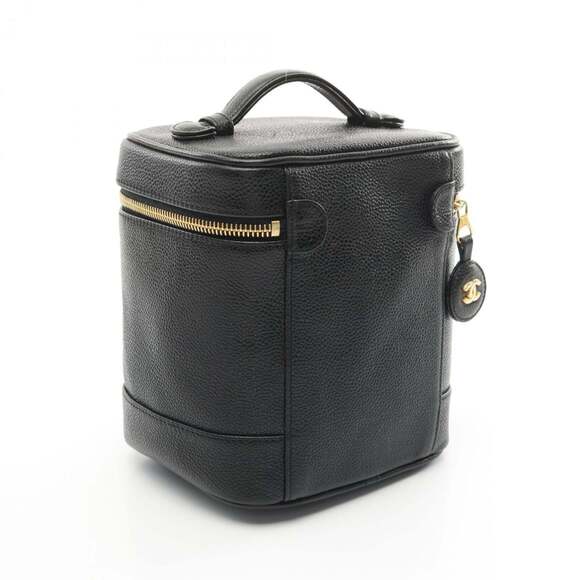 CHANEL Black Caviar Leather Logo Vanity Bag - Picture 3 of 11